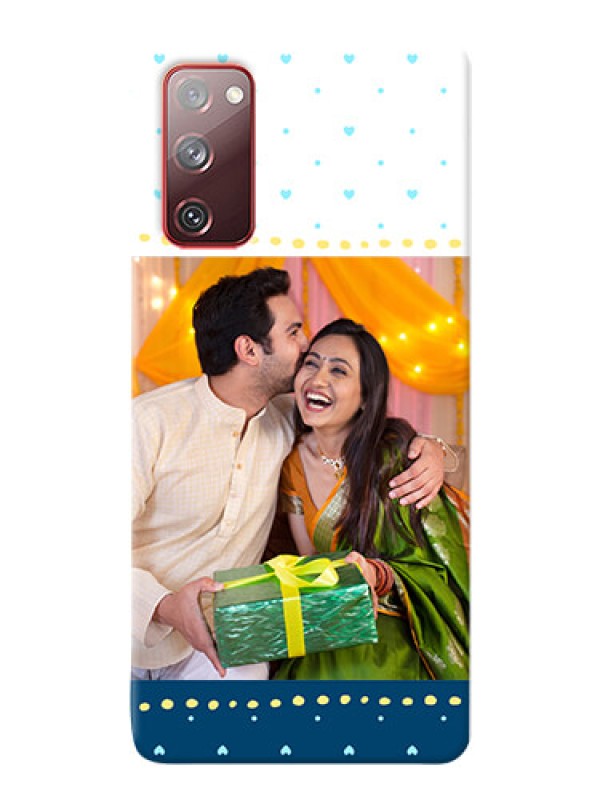 Custom Galaxy S20 FE 5G Phone Covers: White and Blue Abstract Design