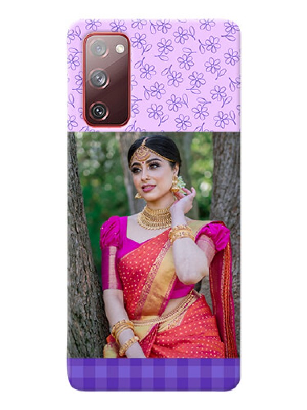 Custom Galaxy S20 FE 5G Mobile Cases: Purple Floral Design