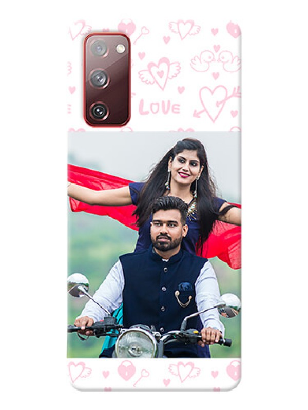 Custom Galaxy S20 FE 5G personalized phone covers: Pink Flying Heart Design