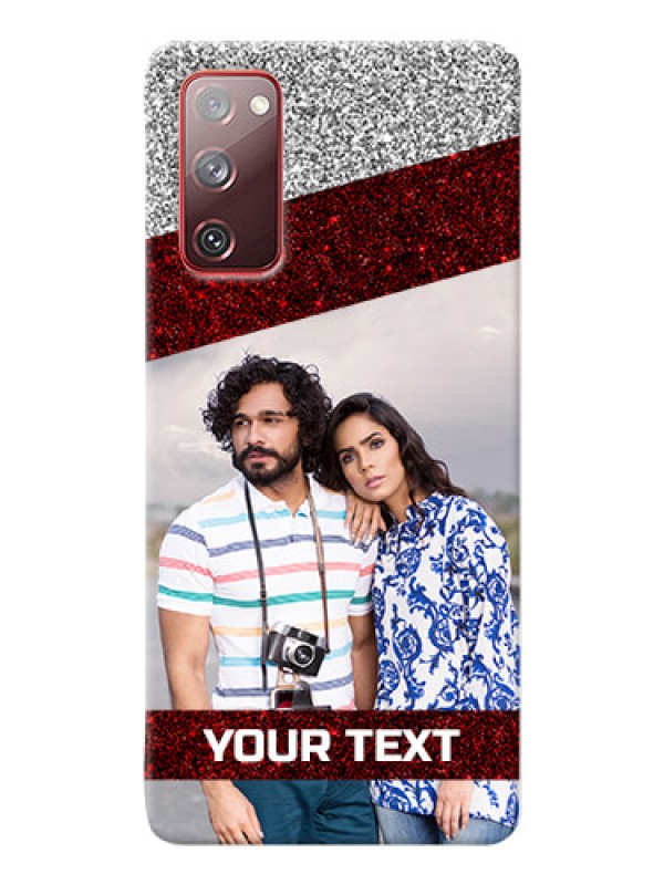 Custom Galaxy S20 FE 5G Mobile Cases: Image Holder with Glitter Strip Design