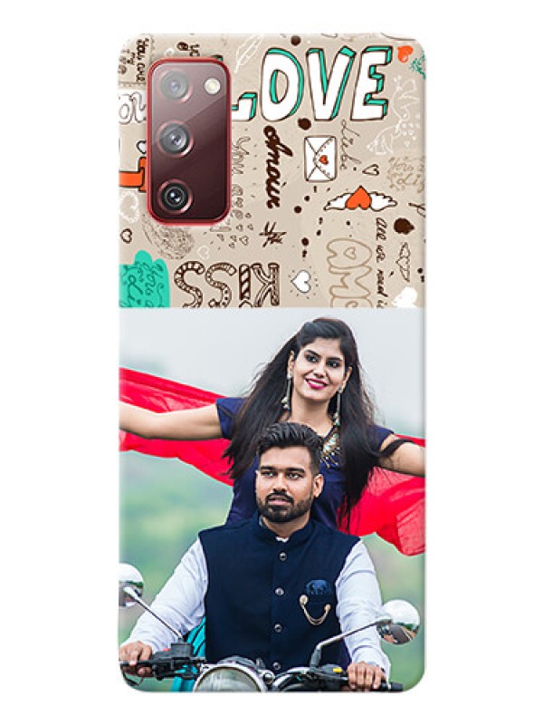 Custom Galaxy S20 FE 5G Personalised mobile covers: Love Doodle Pattern 