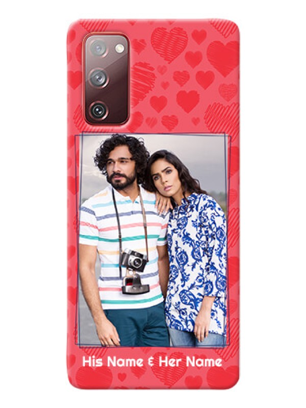 Custom Galaxy S20 FE 5G Mobile Back Covers: with Red Heart Symbols Design