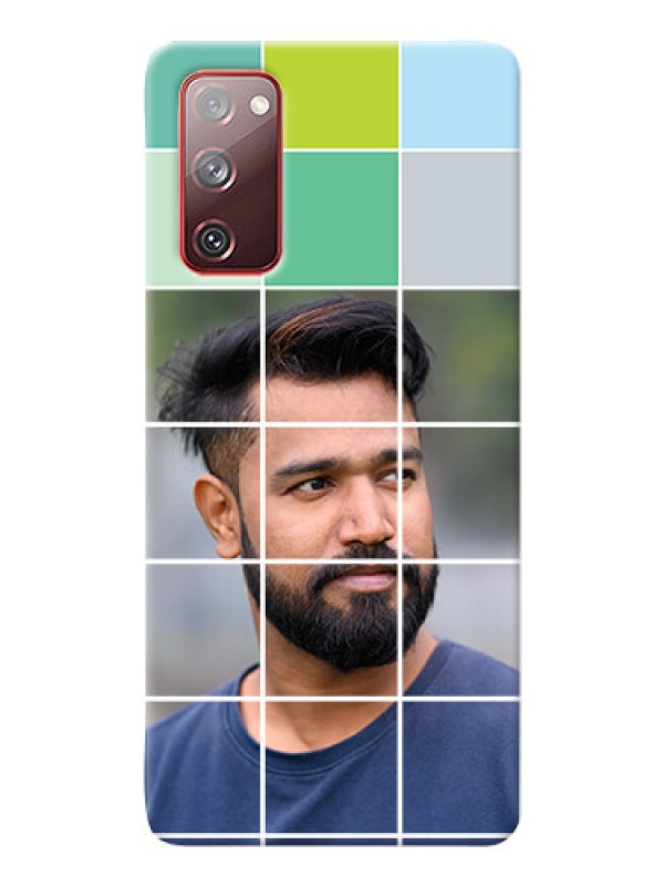 Custom Galaxy S20 FE 5G personalised phone covers with white box pattern 