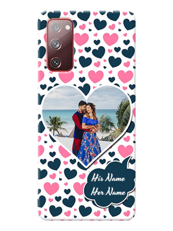 Custom Galaxy S20 FE Mobile Covers Online: Pink & Blue Heart Design