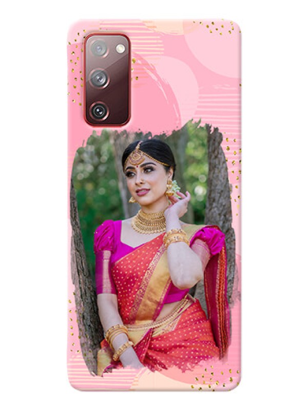 Custom Galaxy S20 FE Phone Covers for Girls: Gold Glitter Splash Design