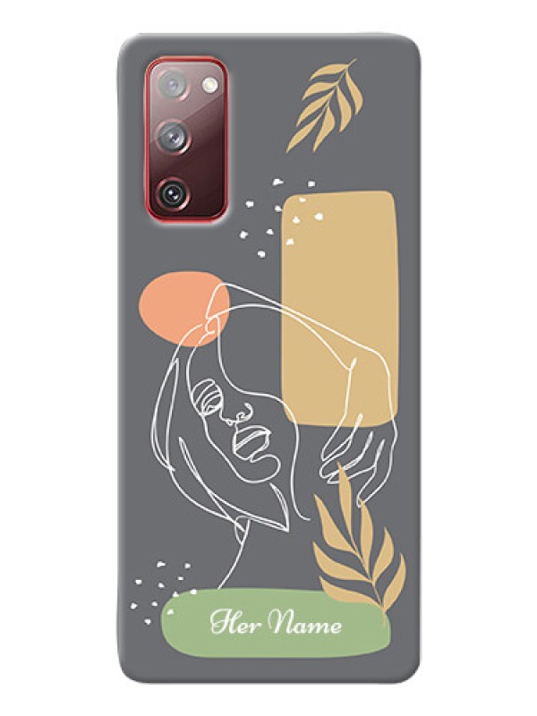 Custom Galaxy S20 Fe Phone Back Covers: Gazing Woman line art Design