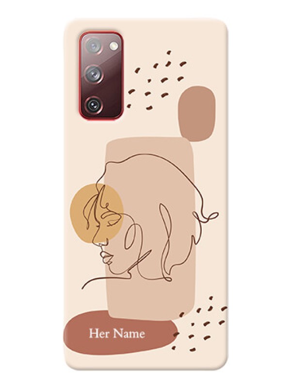 Custom Galaxy S20 Fe Custom Phone Covers: Calm Woman line art Design