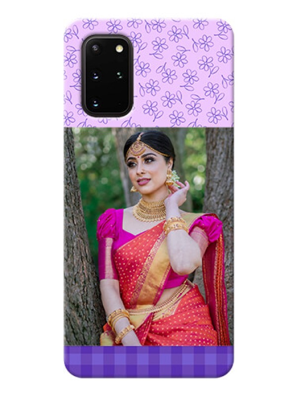 Custom Galaxy S20 Plus Mobile Cases: Purple Floral Design