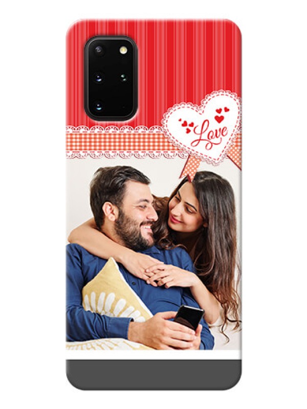 Custom Galaxy S20 Plus phone cases online: Red Love Pattern Design