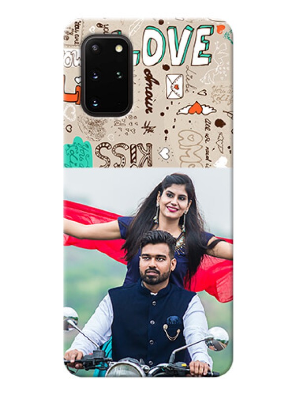 Custom Galaxy S20 Plus Personalised mobile covers: Love Doodle Pattern 