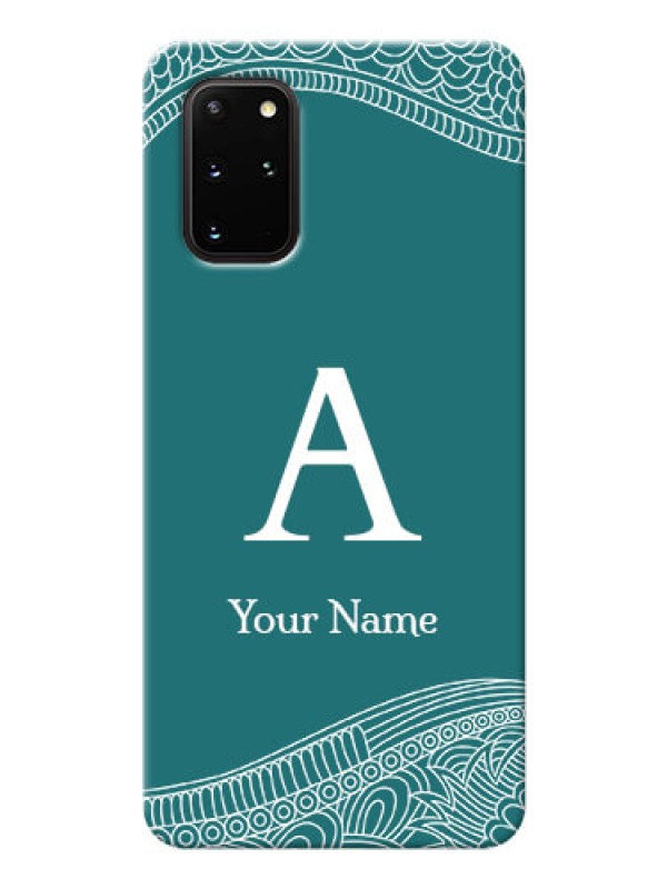 Custom Galaxy S20 Plus Mobile Back Covers: line art pattern with custom name Design