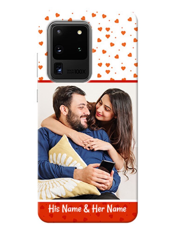 Custom Galaxy S20 Ultra Phone Back Covers: Orange Love Symbol Design
