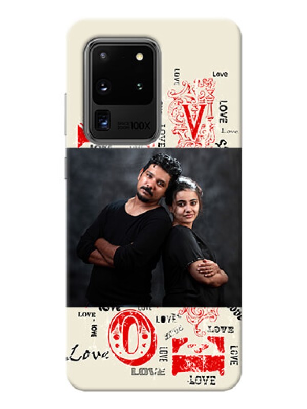 Custom Galaxy S20 Ultra mobile cases online: Trendy Love Design Case