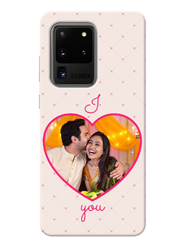 Custom Galaxy S20 Ultra Personalized Mobile Covers: Heart Shape Design