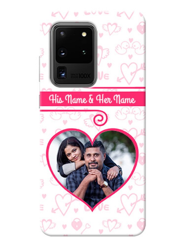 Custom Galaxy S20 Ultra Personalized Phone Cases: Heart Shape Love Design