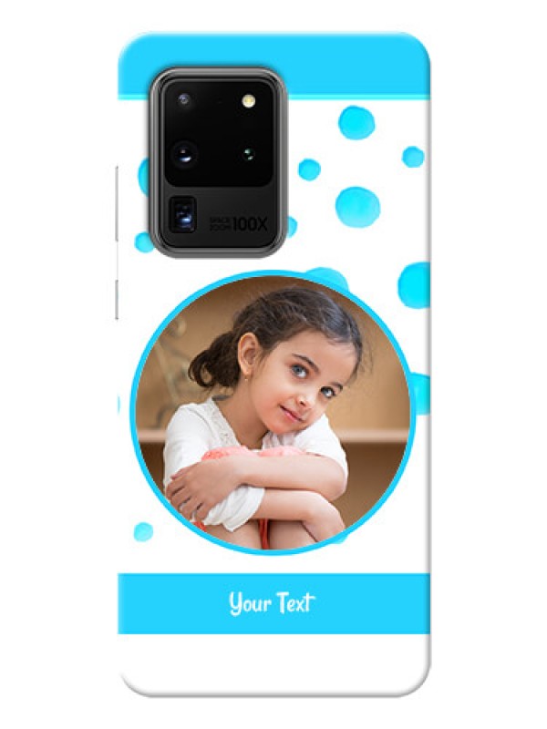 Custom Galaxy S20 Ultra Custom Phone Covers: Blue Bubbles Pattern Design
