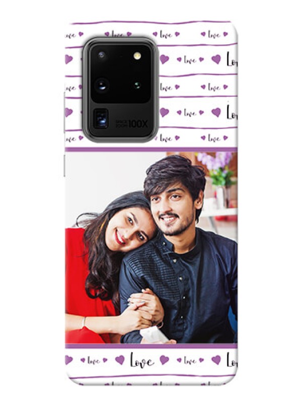 Custom Galaxy S20 Ultra Mobile Back Covers: Couples Heart Design