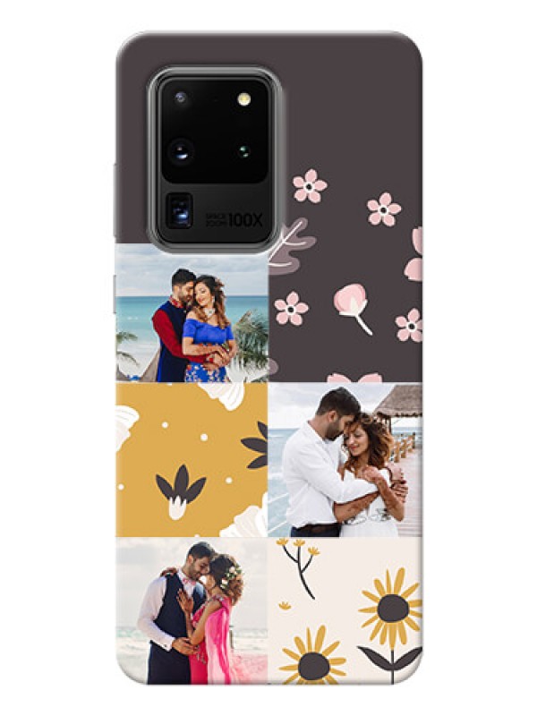 Custom Galaxy S20 Ultra phone cases online: 3 Images with Floral Design