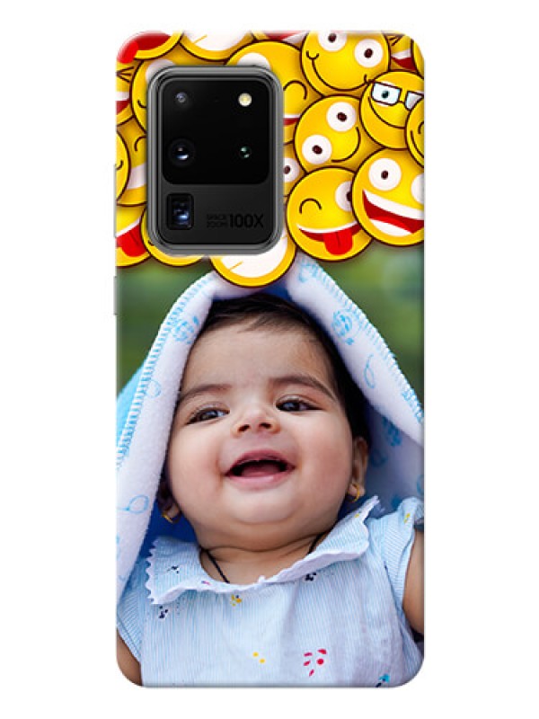 Custom Galaxy S20 Ultra Custom Phone Cases with Smiley Emoji Design