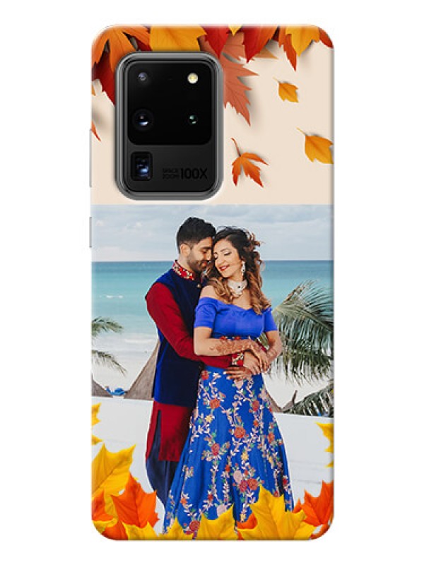 Custom Galaxy S20 Ultra Mobile Phone Cases: Autumn Maple Leaves Design