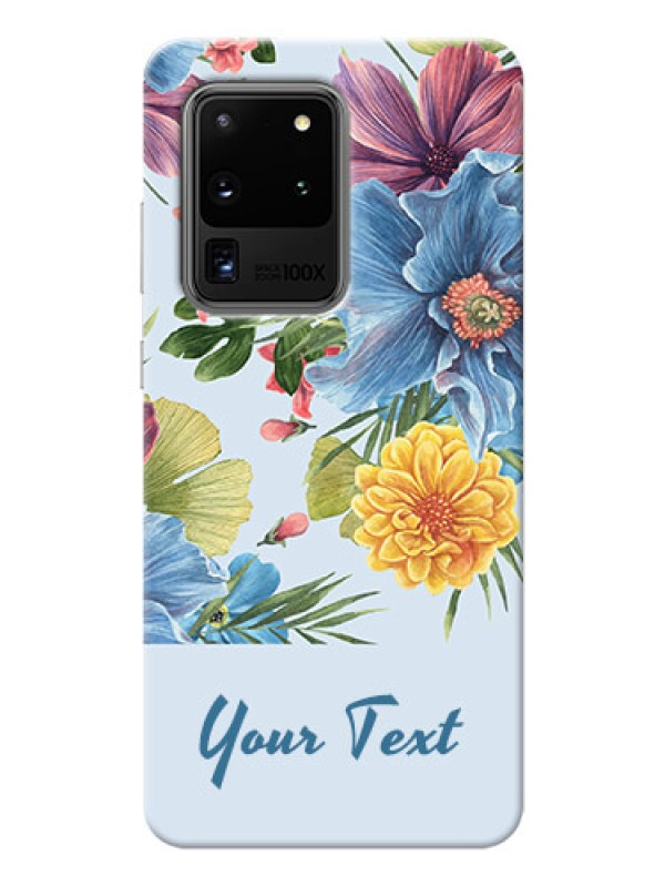 Custom Galaxy S20 Ultra Custom Phone Cases: Stunning Watercolored Flowers Painting Design