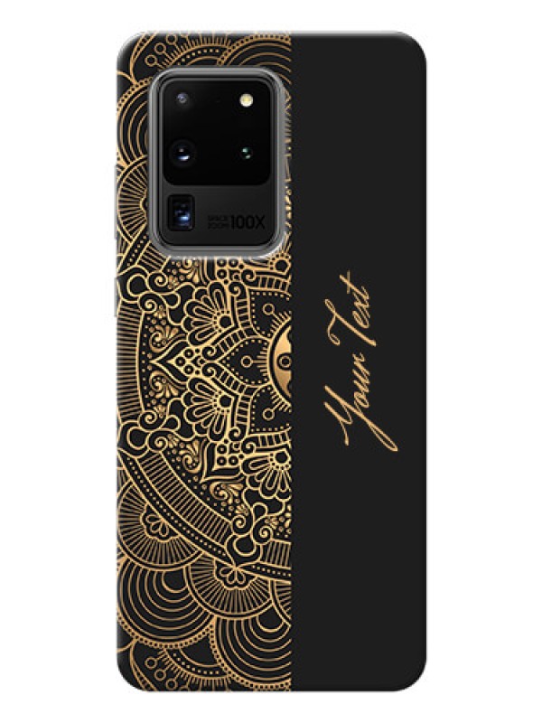 Custom Galaxy S20 Ultra Back Covers: Mandala art with custom text Design