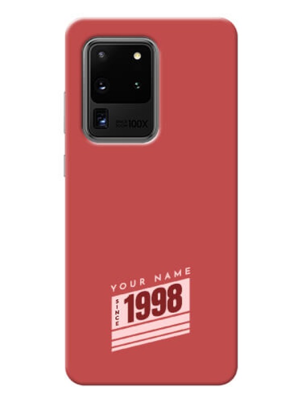 Custom Galaxy S20 Ultra Phone Back Covers: Red custom year of birth Design