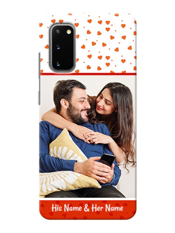 Custom Galaxy S20 Phone Back Covers: Orange Love Symbol Design