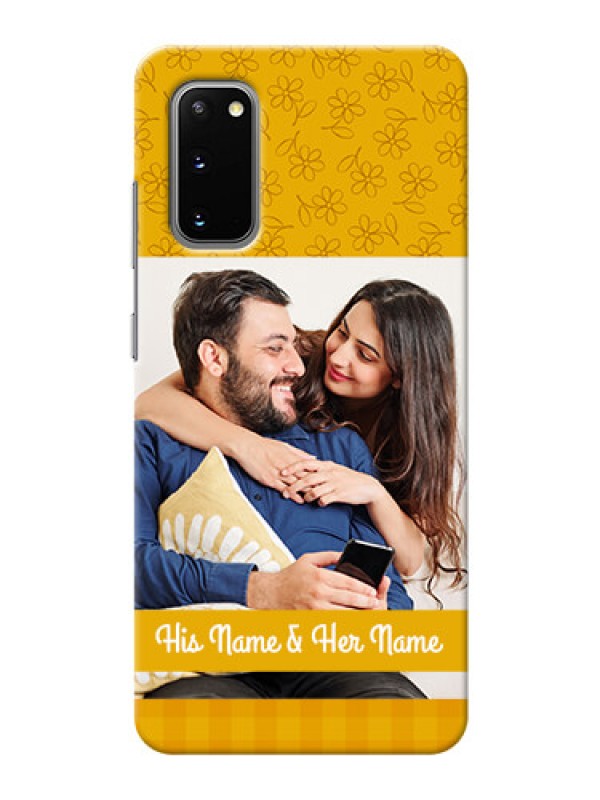 Custom Galaxy S20 mobile phone covers: Yellow Floral Design
