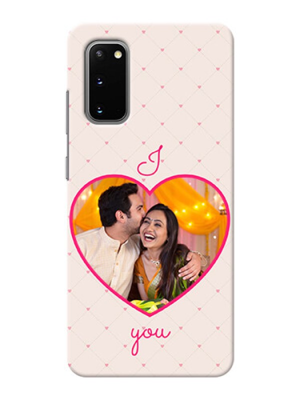 Custom Galaxy S20 Personalized Mobile Covers: Heart Shape Design