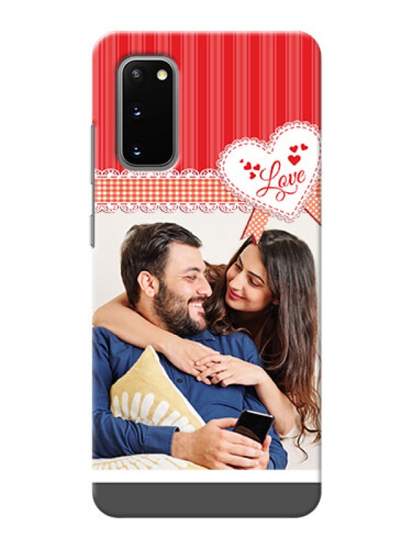 Custom Galaxy S20 phone cases online: Red Love Pattern Design