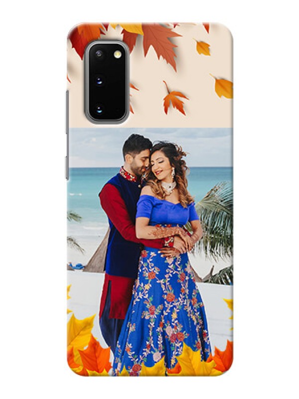 Custom Galaxy S20 Mobile Phone Cases: Autumn Maple Leaves Design