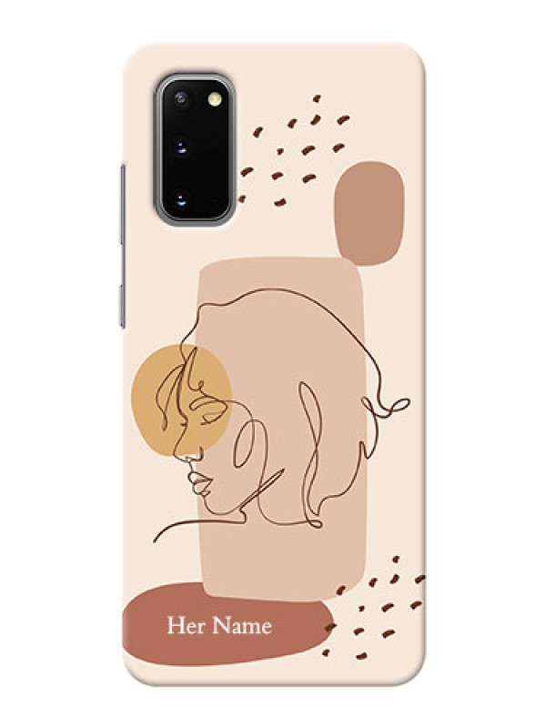 Custom Galaxy S20 Custom Phone Covers: Calm Woman line art Design
