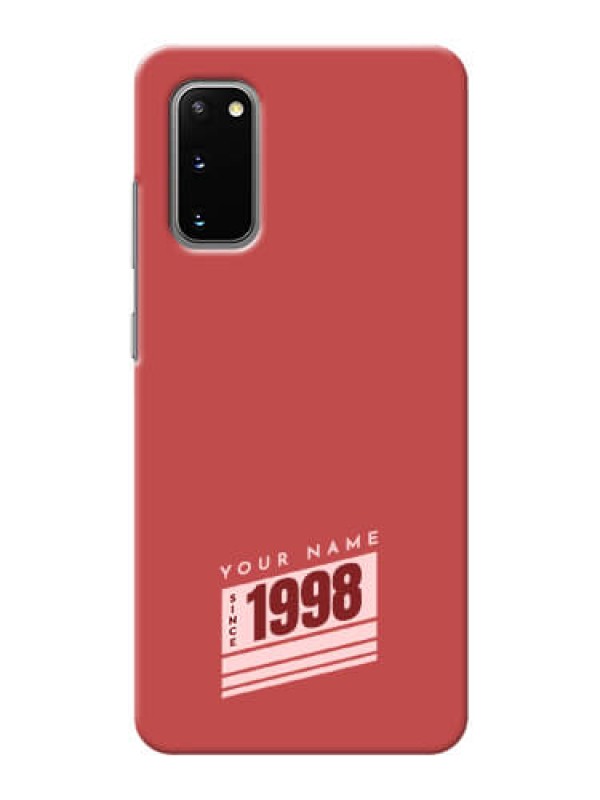 Custom Galaxy S20 Phone Back Covers: Red custom year of birth Design
