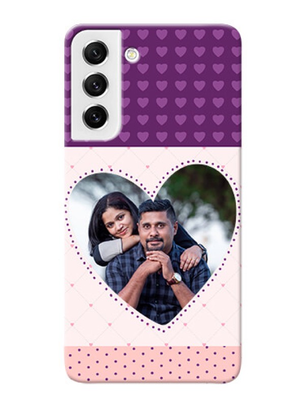 Custom Galaxy S21 FE 5G Mobile Back Covers: Violet Love Dots Design