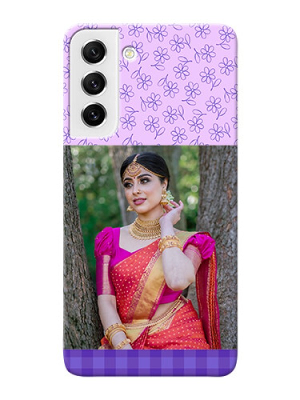 Custom Galaxy S21 FE 5G Mobile Cases: Purple Floral Design