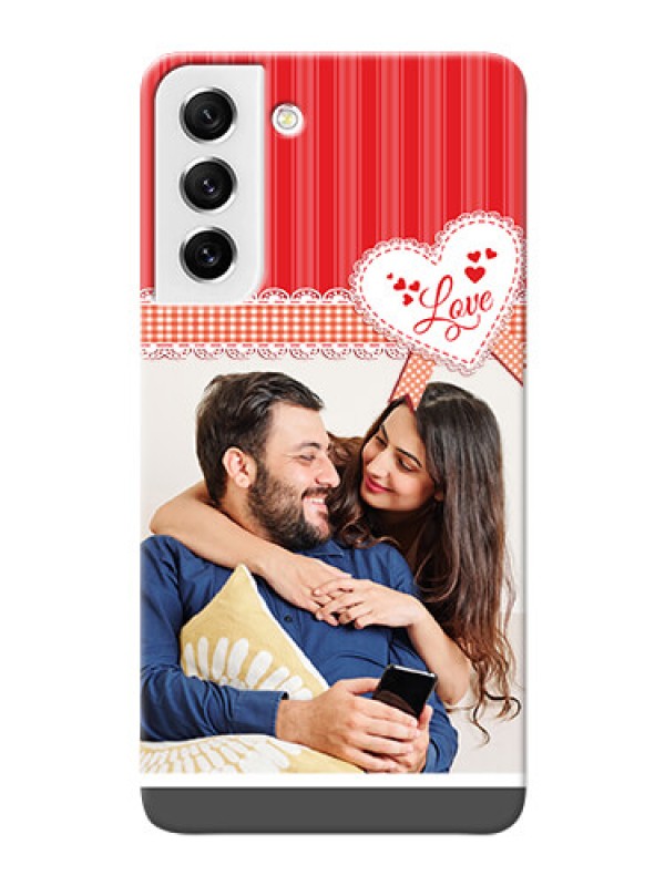 Custom Galaxy S21 FE 5G phone cases online: Red Love Pattern Design