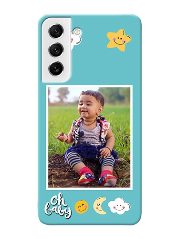 Custom Galaxy S21 FE 5G Personalised Phone Cases: Smiley Kids Stars Design