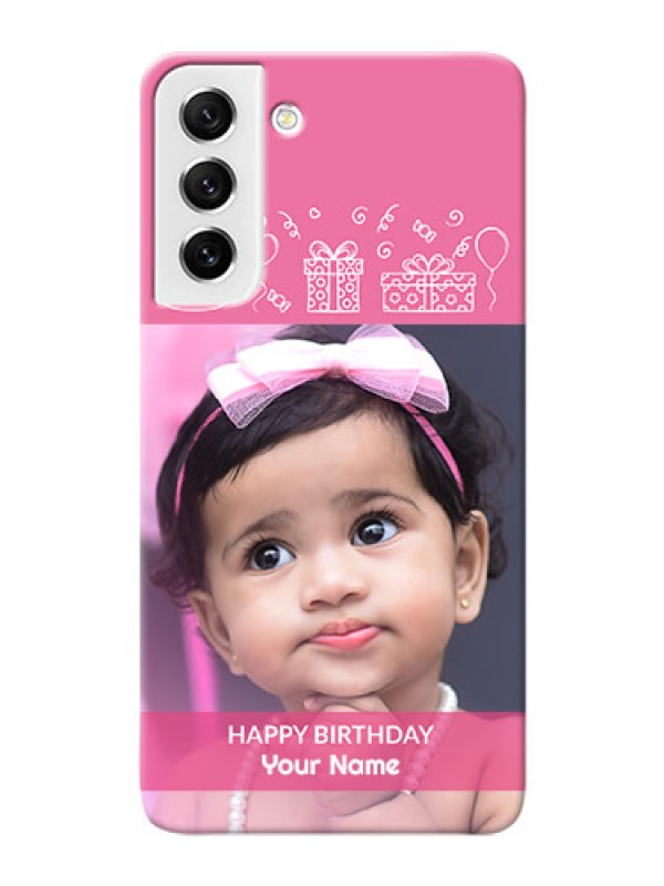Custom Galaxy S21 FE 5G Custom Mobile Cover with Birthday Line Art Design