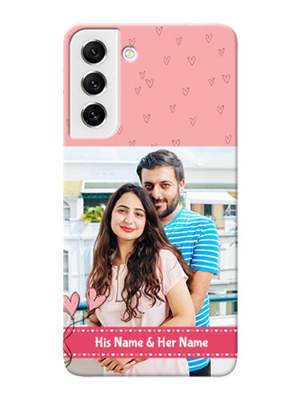 Custom Galaxy S21 FE 5G phone back covers: Love Design Peach Color