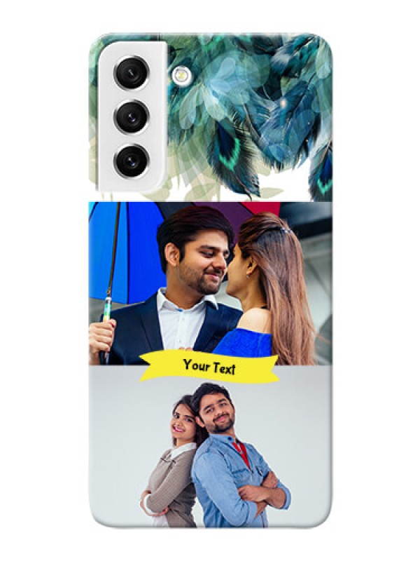 Custom Galaxy S21 FE 5G Phone Cases: Image with Boho Peacock Feather Design