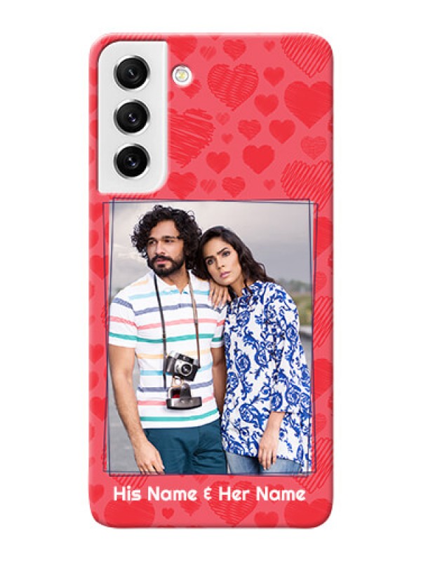 Custom Galaxy S21 FE 5G Mobile Back Covers: with Red Heart Symbols Design