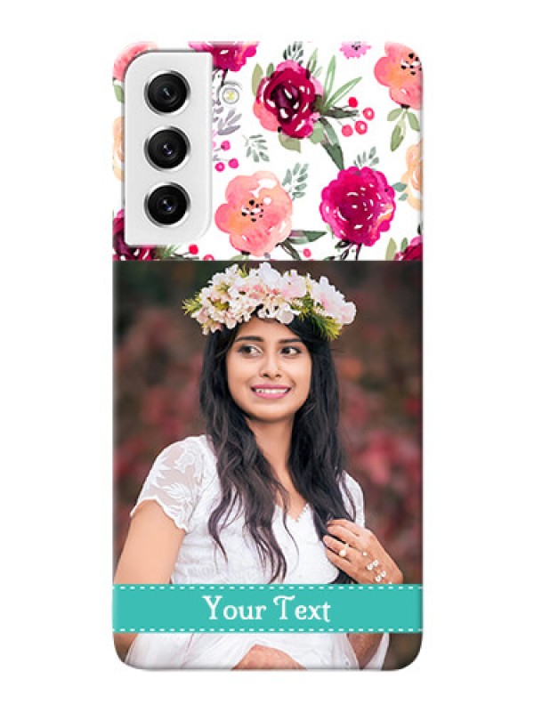 Custom Galaxy S21 FE 5G Personalized Mobile Cases: Watercolor Floral Design