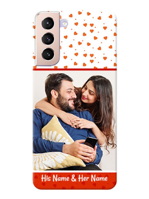 Custom Galaxy S21 Plus Phone Back Covers: Orange Love Symbol Design