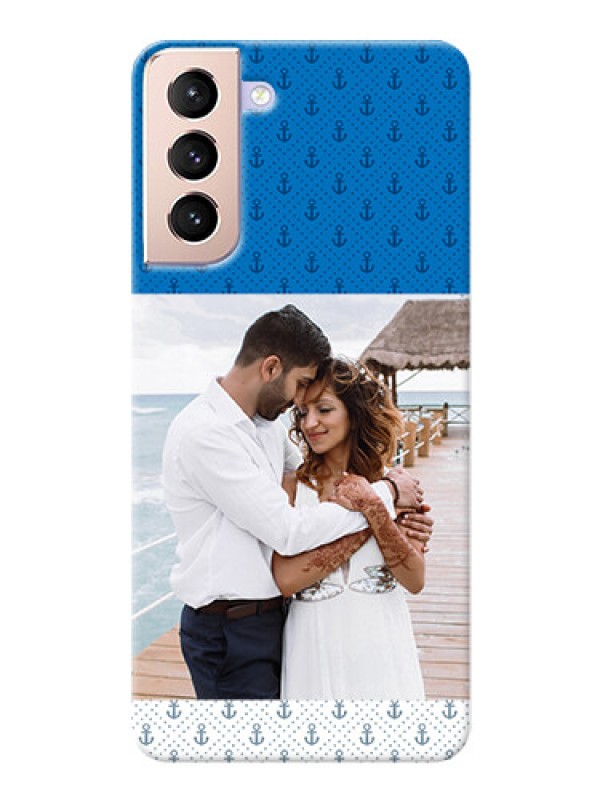 Custom Galaxy S21 Plus Mobile Phone Covers: Blue Anchors Design