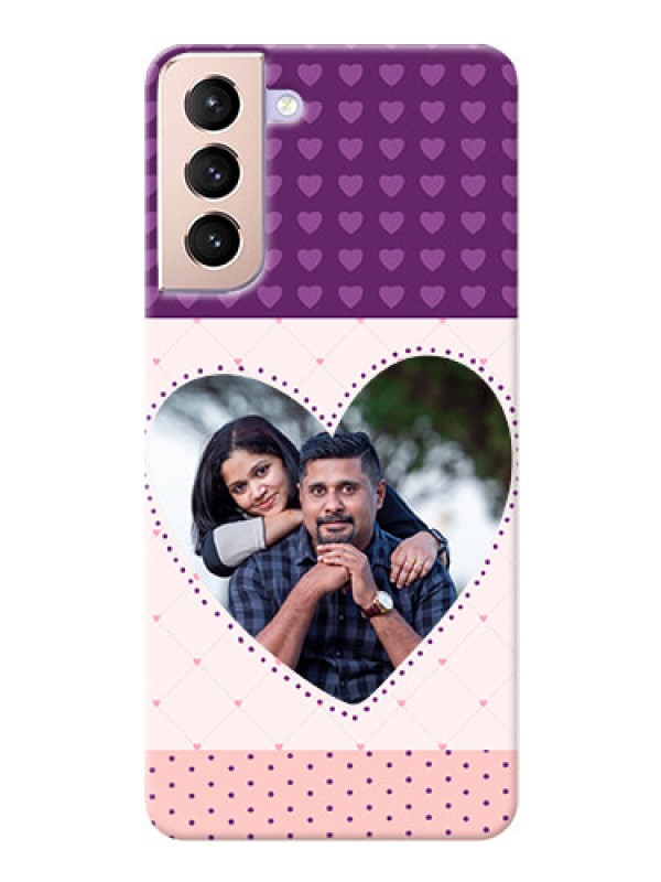 Custom Galaxy S21 Plus Mobile Back Covers: Violet Love Dots Design