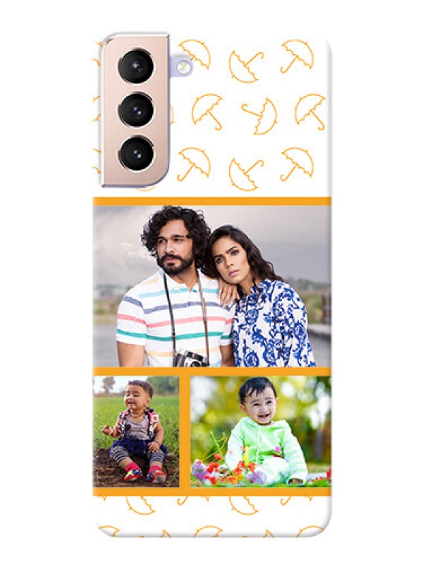 Custom Galaxy S21 Plus Personalised Phone Cases: Yellow Pattern Design