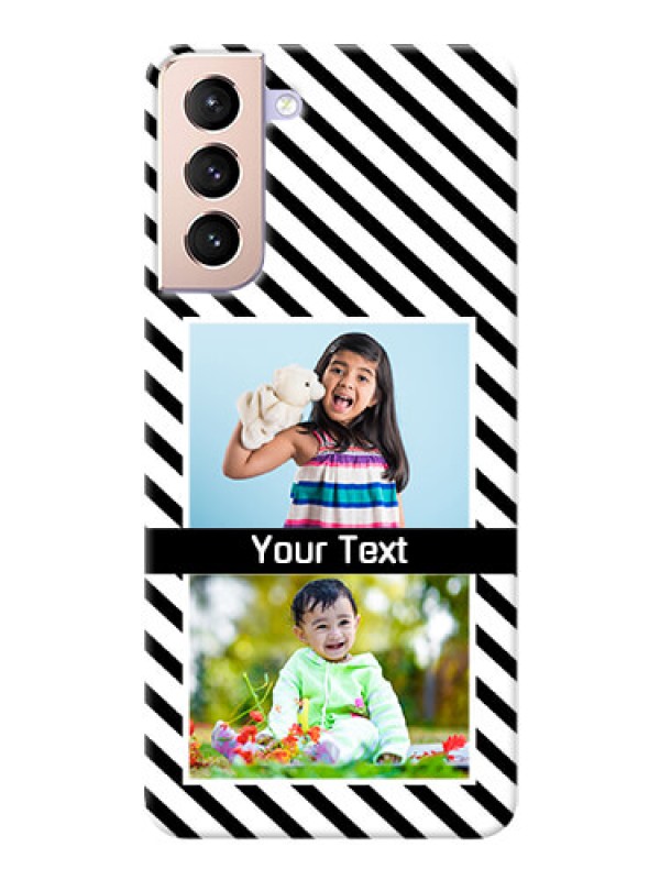 Custom Galaxy S21 Plus Back Covers: Black And White Stripes Design