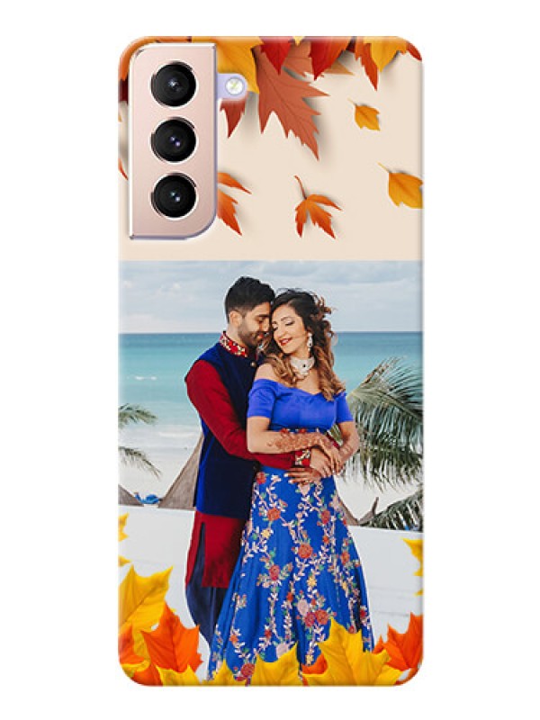 Custom Galaxy S21 Plus Mobile Phone Cases: Autumn Maple Leaves Design