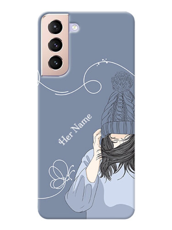 Custom Galaxy S21 Plus Custom Mobile Case with Girl in winter outfit Design